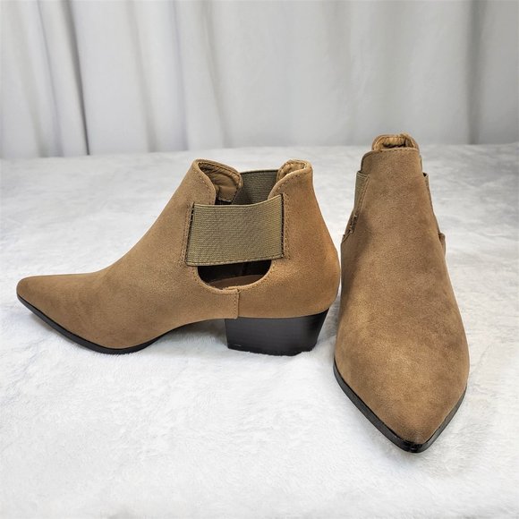 Cape Robbin Khaki Slip On Western Cut Out Side Bootie Boot - Picture 3 of 7